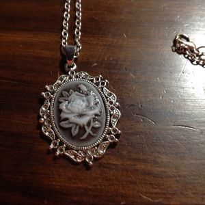 Resin Rose Cameo necklace